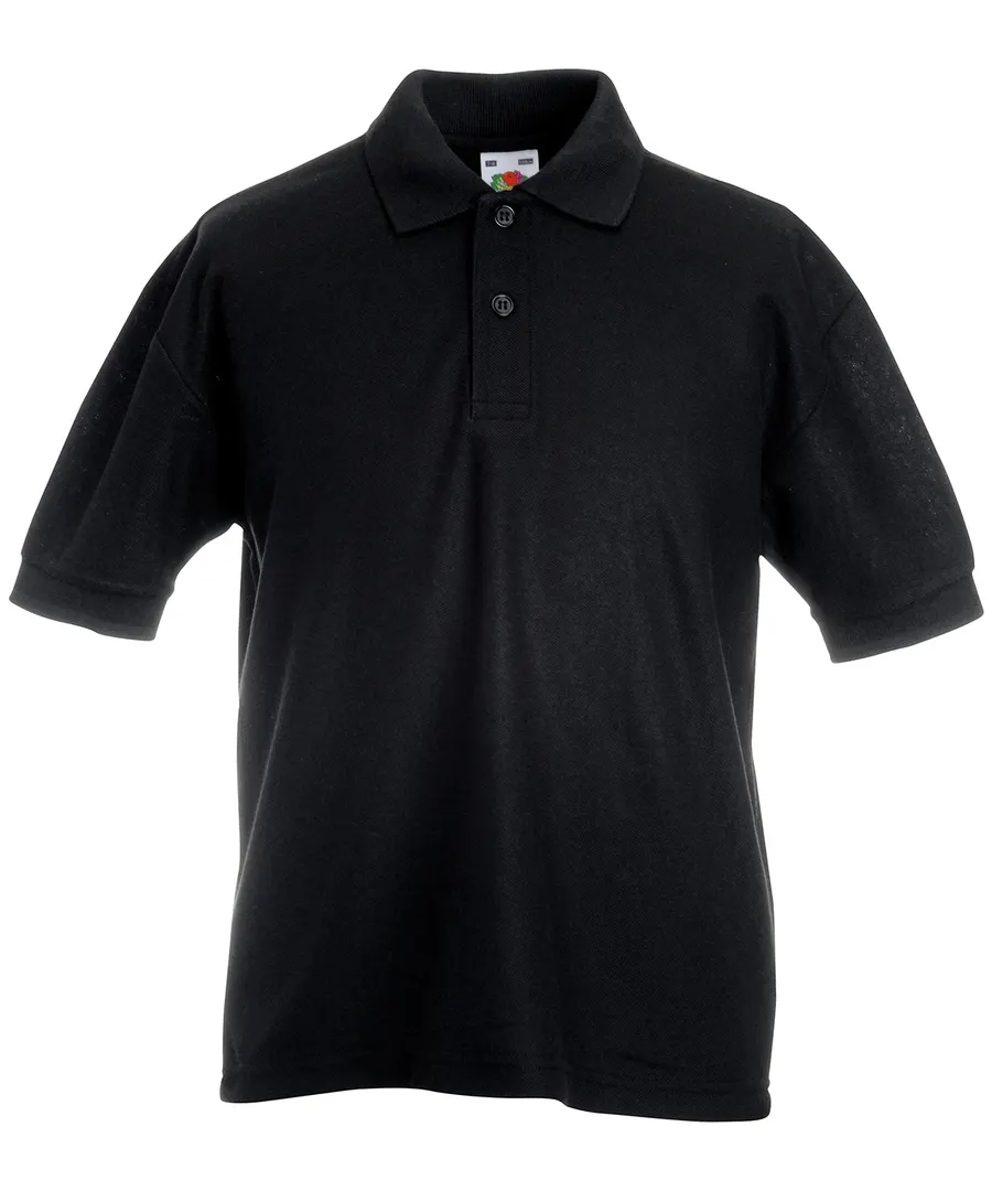 Kids 65/35 piqué polo – Black