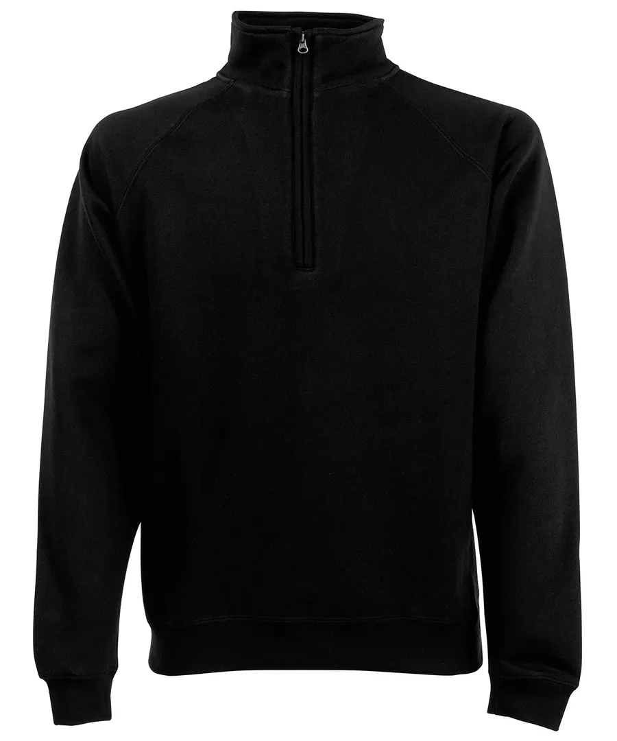 Premium 70/30 zip-neck sweatshirt – Black