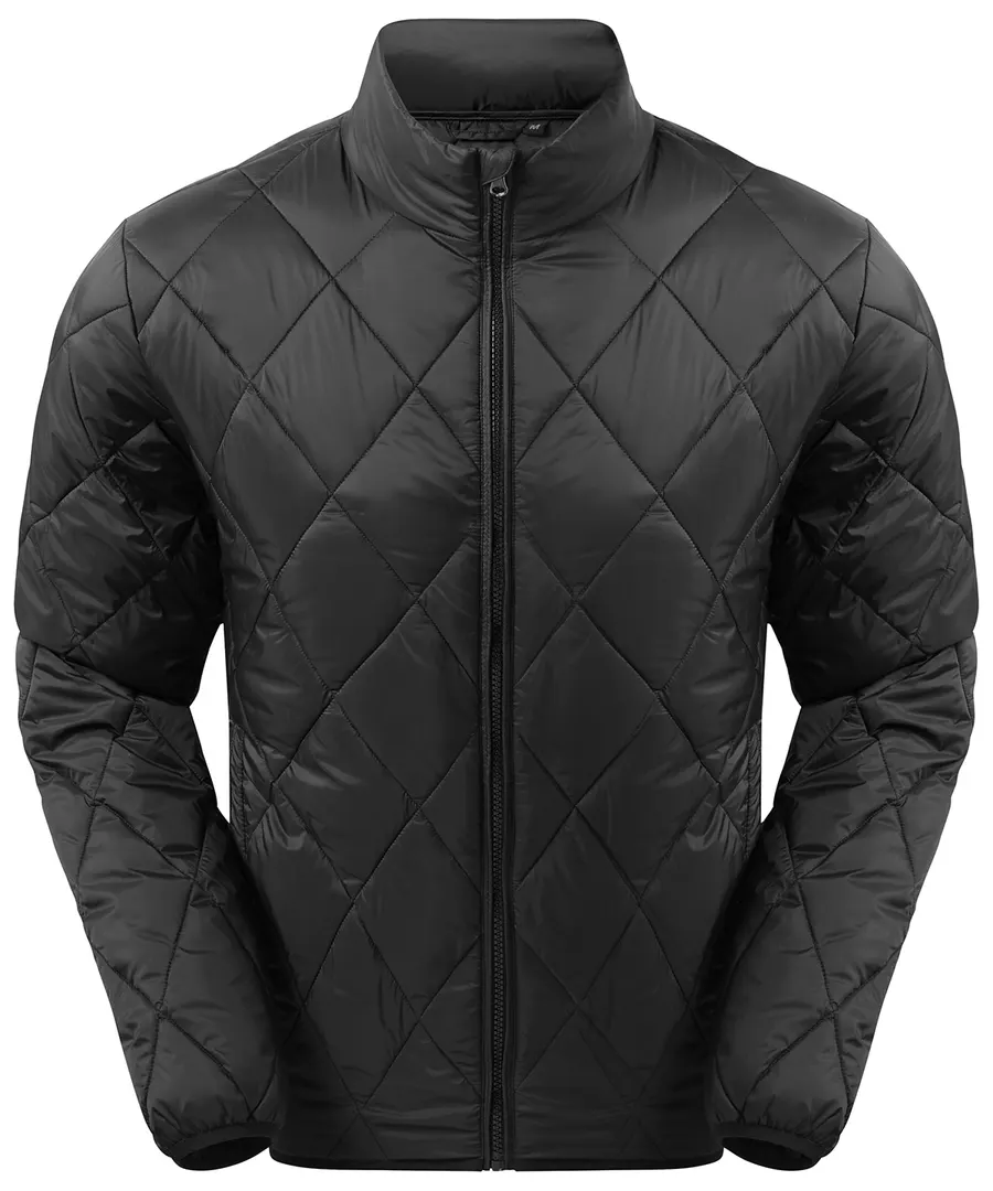 Diamond pane padded Jacket – Black