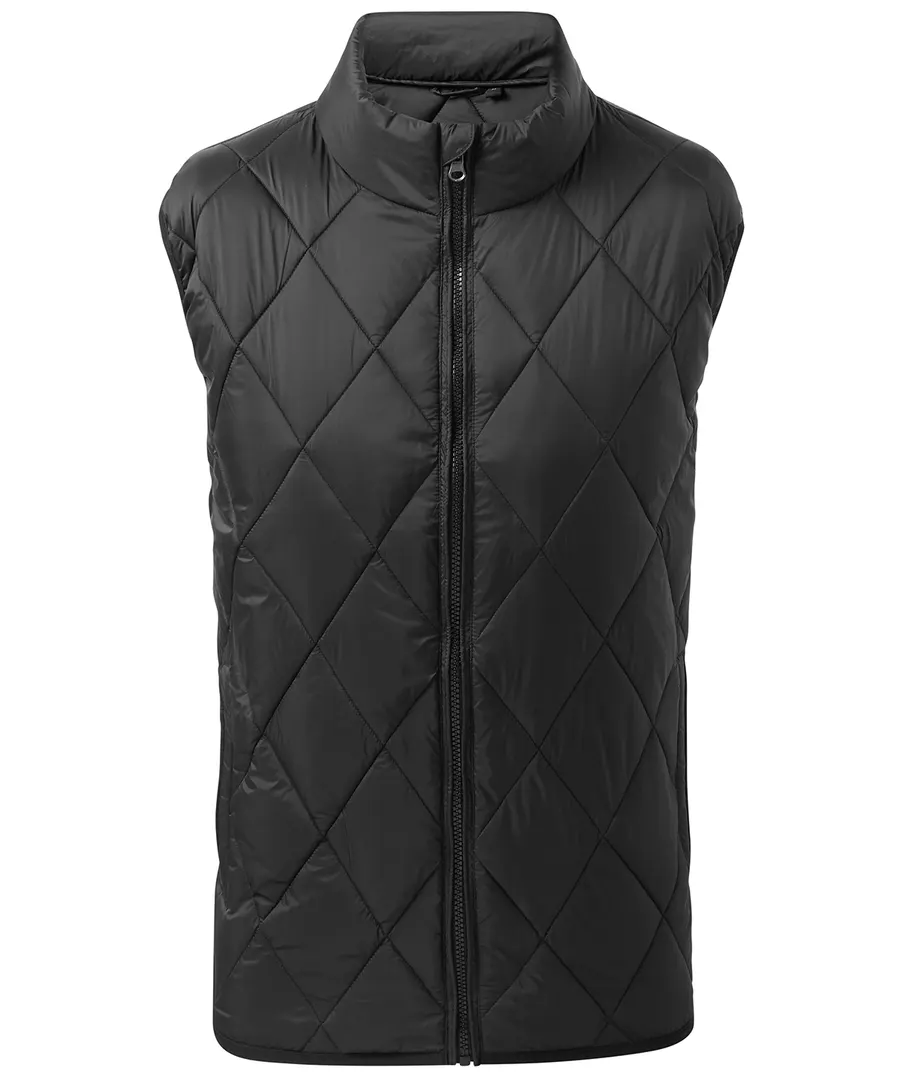 Diamond pane padded gilet – Black