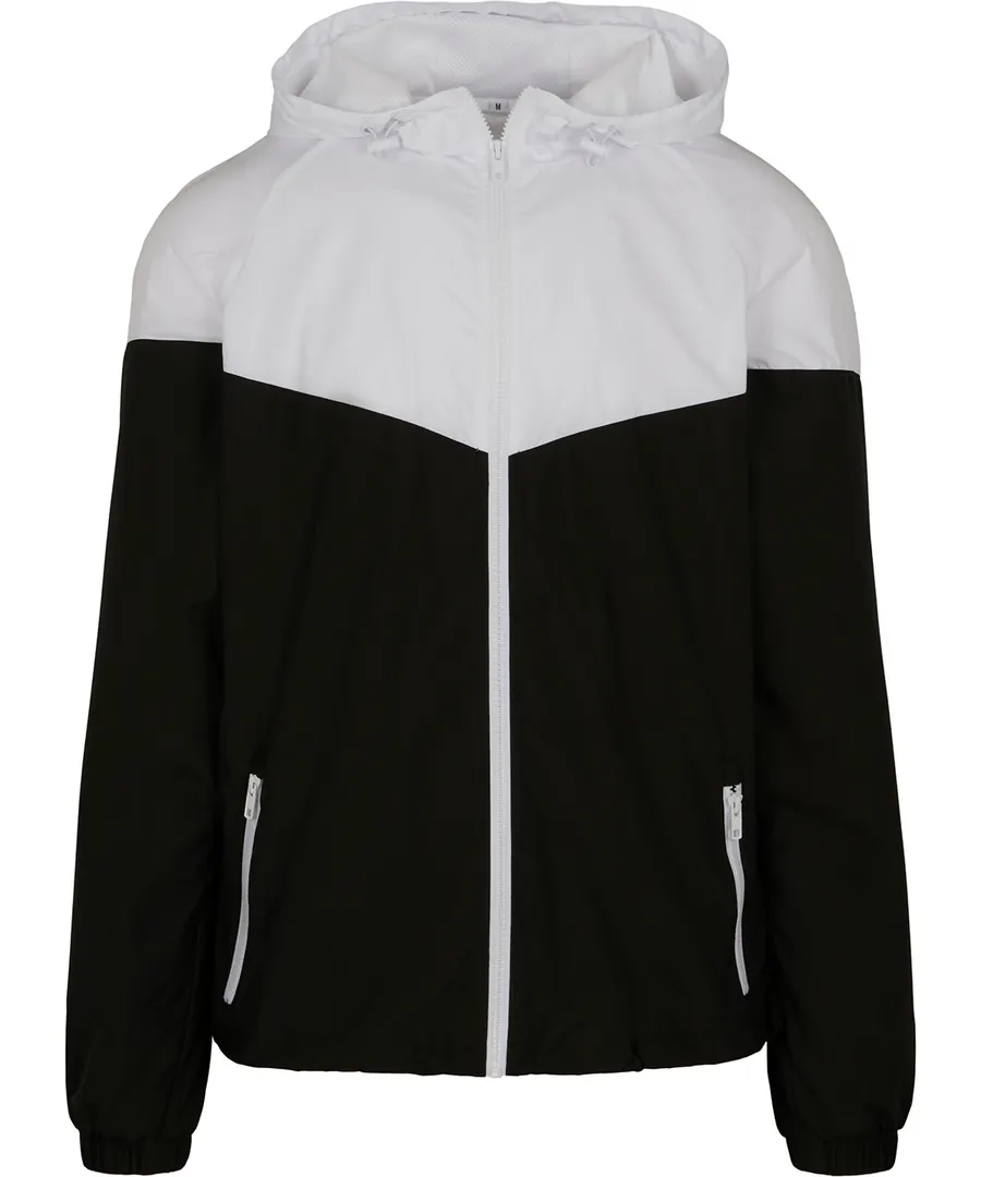 Two-tone tech windrunner jacket – Black/White