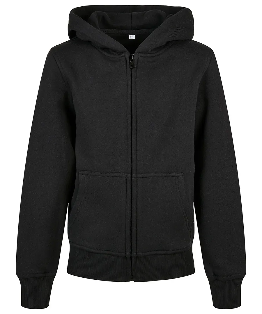 Organic kids basic zip hoodie – Black