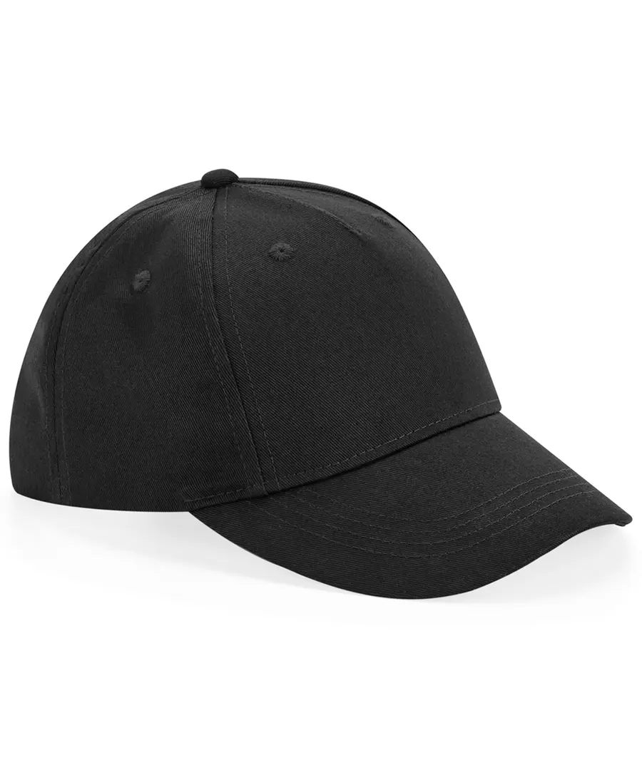 Junior organic cotton 5-panel cap – Black