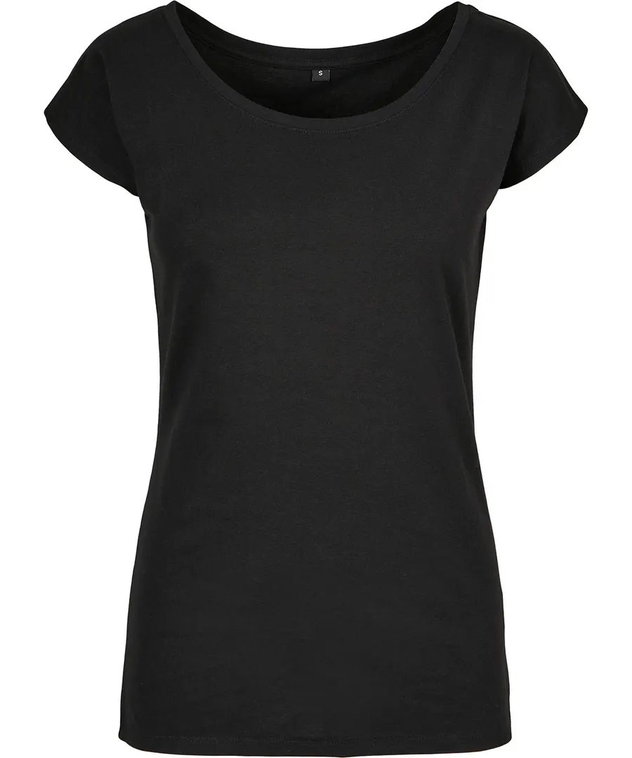 Women's wide neck tee – Black