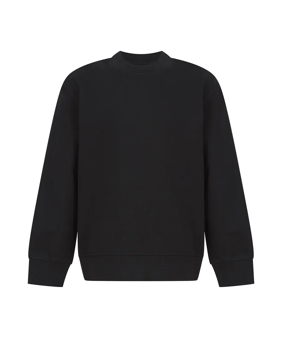 Kids sustainable fashion curved hem sweatshirt – Black