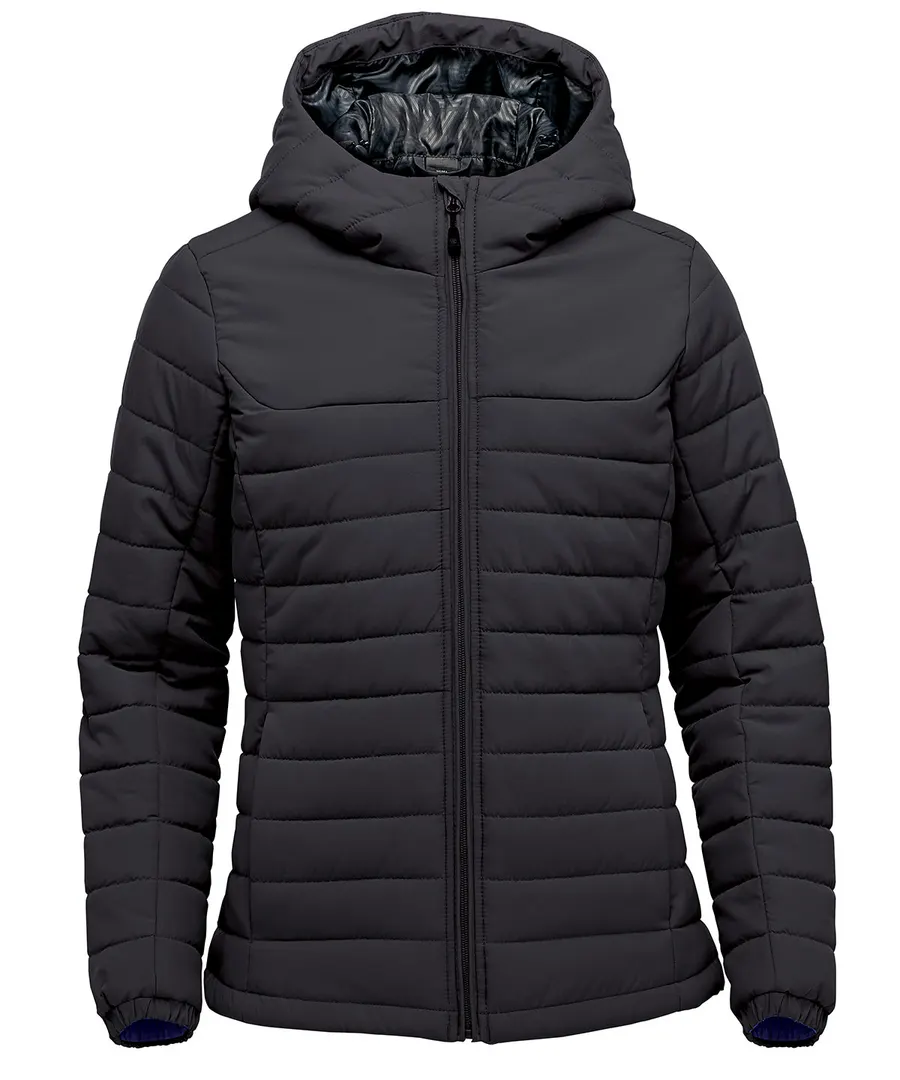 Women’s Nautilus quilted hooded jacket – Black