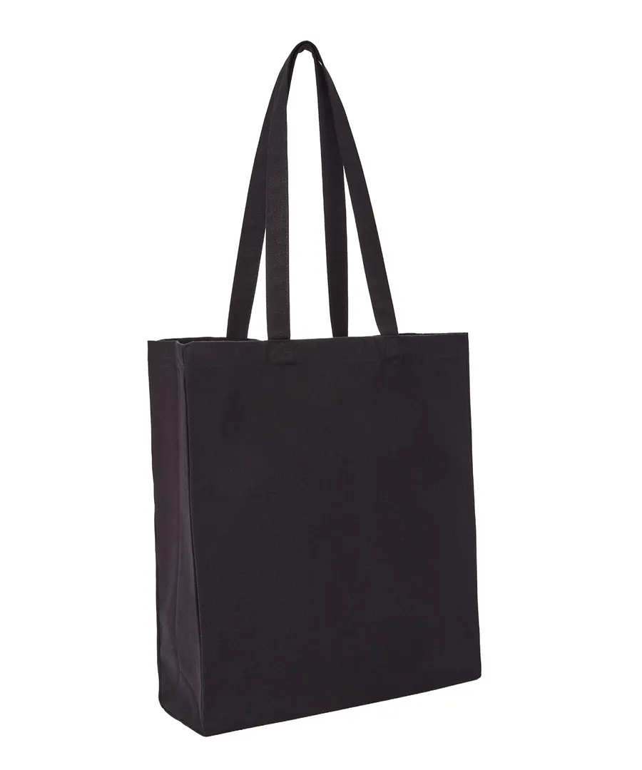 Recycled premium canvas spacious shopper – Black