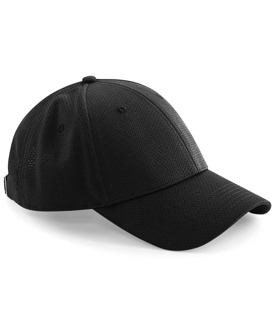 Air mesh 6-panel cap – Black