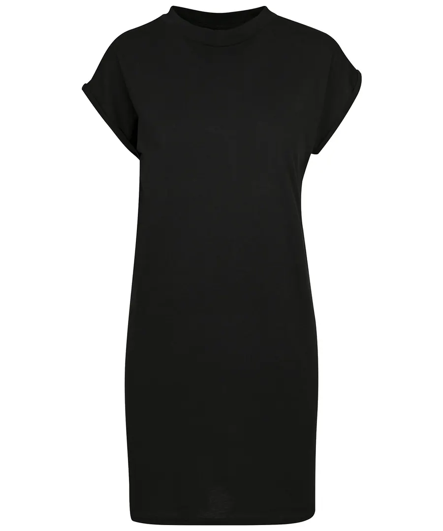 Women's turtle extended shoulder dress – Black
