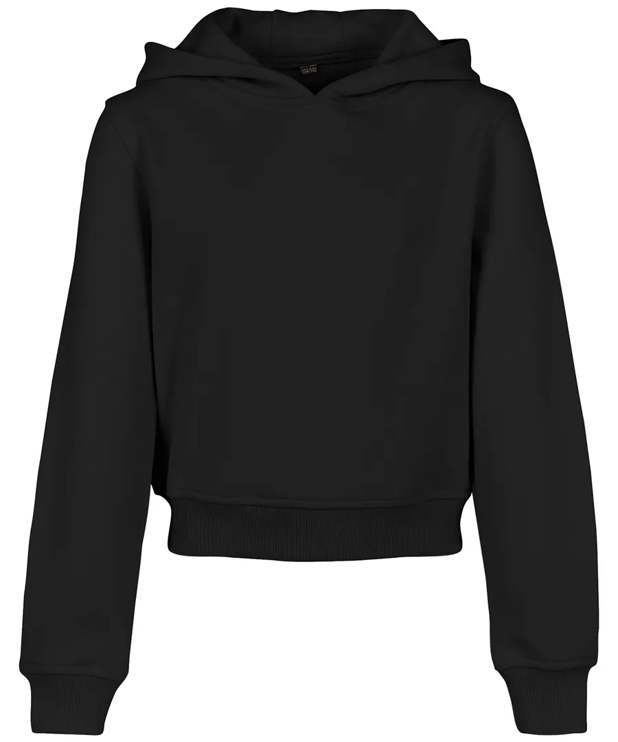 Girls cropped sweat hoodie – Black