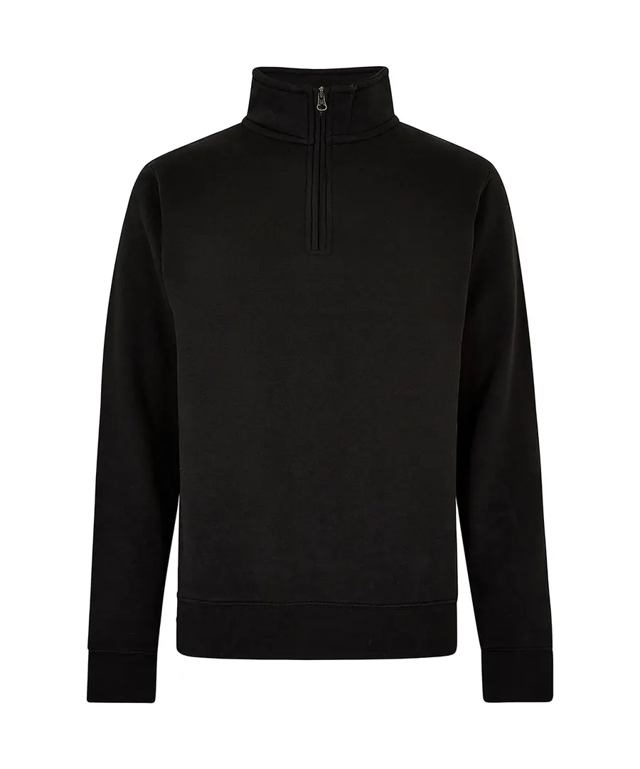 Regular fit ¼-zip sweatshirt – Black