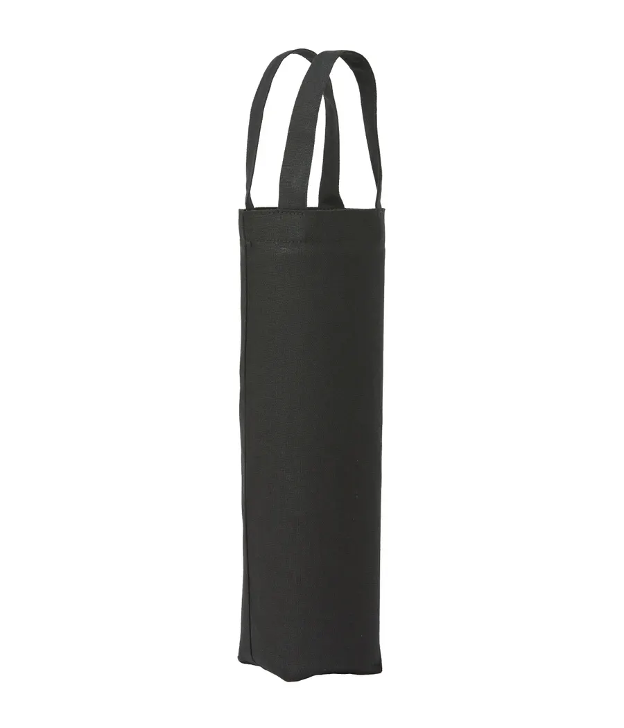 Recycled premium canvas bottle bag – Black