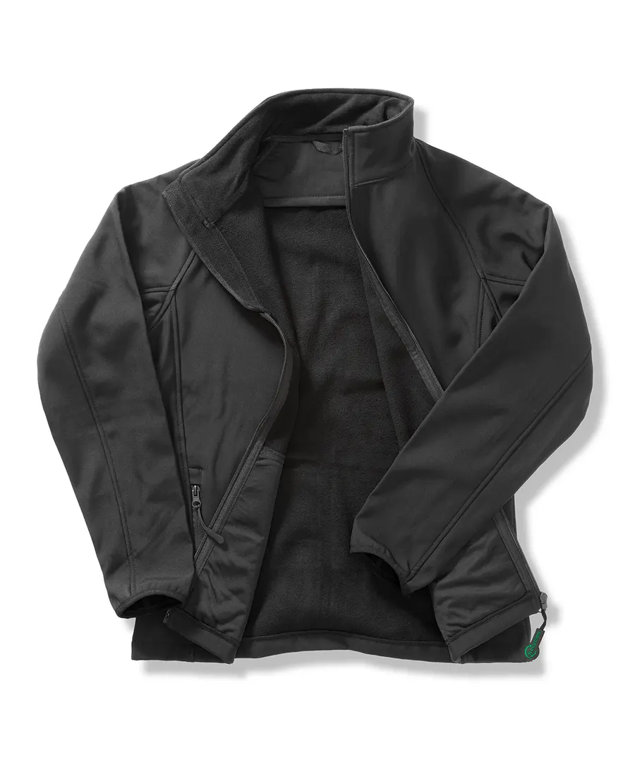Womens printable softshell with recycled fleece inner – Black/Black