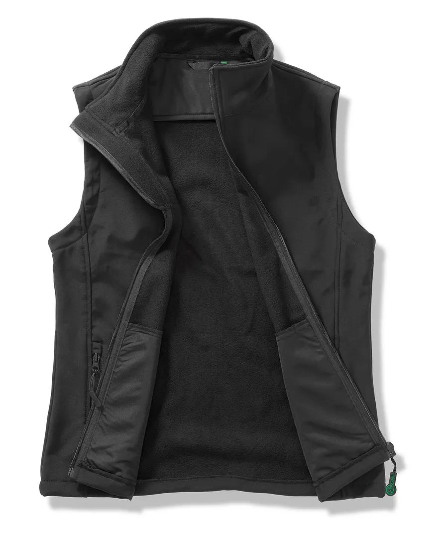 Printable softshell bodywarmer with recycled fleece inner – Black/Black