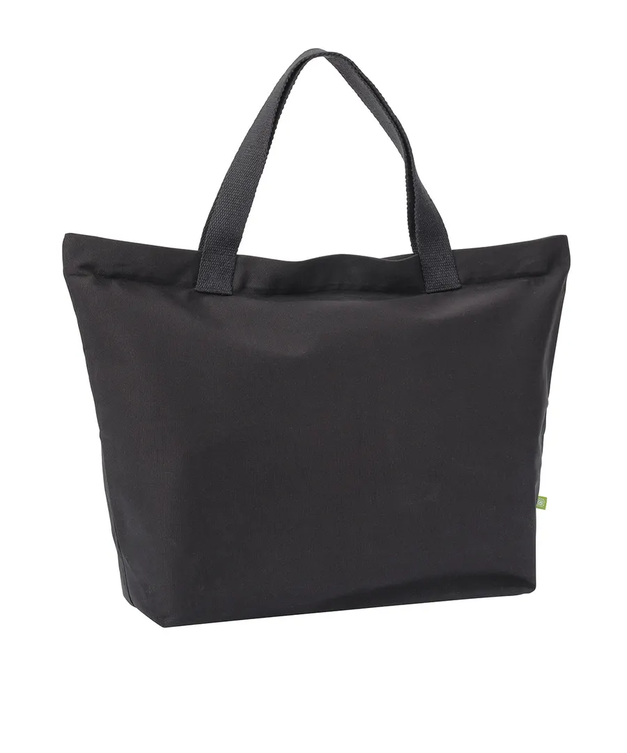 Elba organic canvas premium zip tote – Black