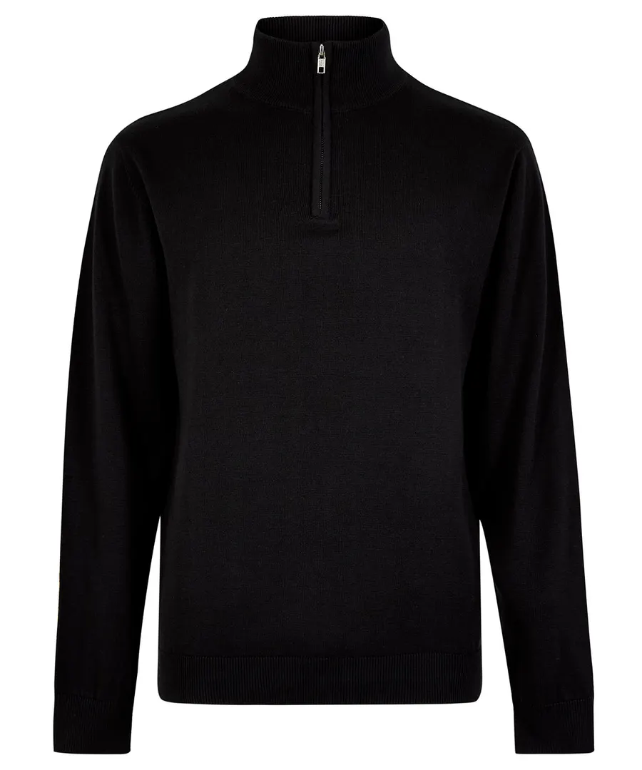 Regular fit Arundel 1/4-zip sweater – Black