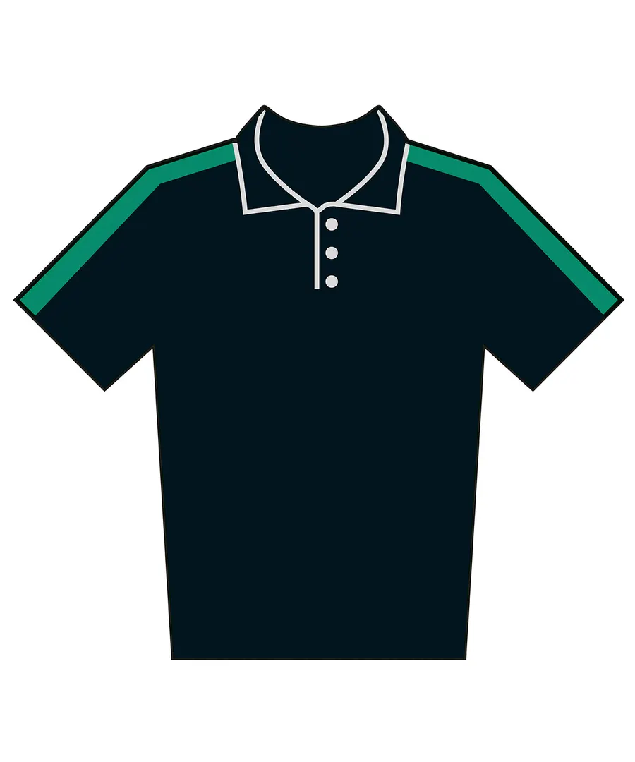Kids team polo shirt – Black/Emerald