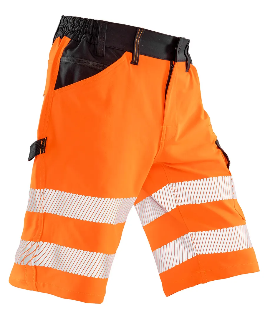 Safe-Guard recycled dynamic stretch safety shorts – Fluorescent Orange