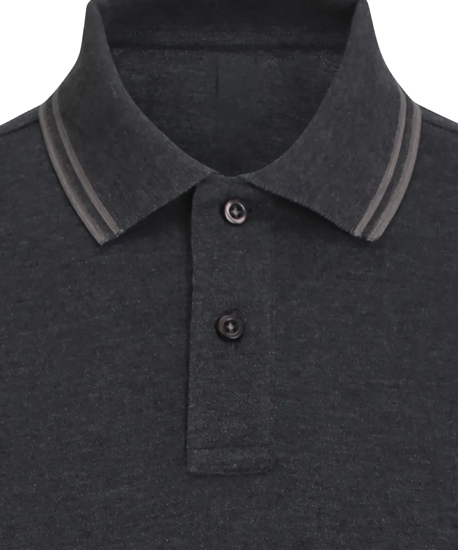 Classic fit tipped polo – Heather Black/Charcoal