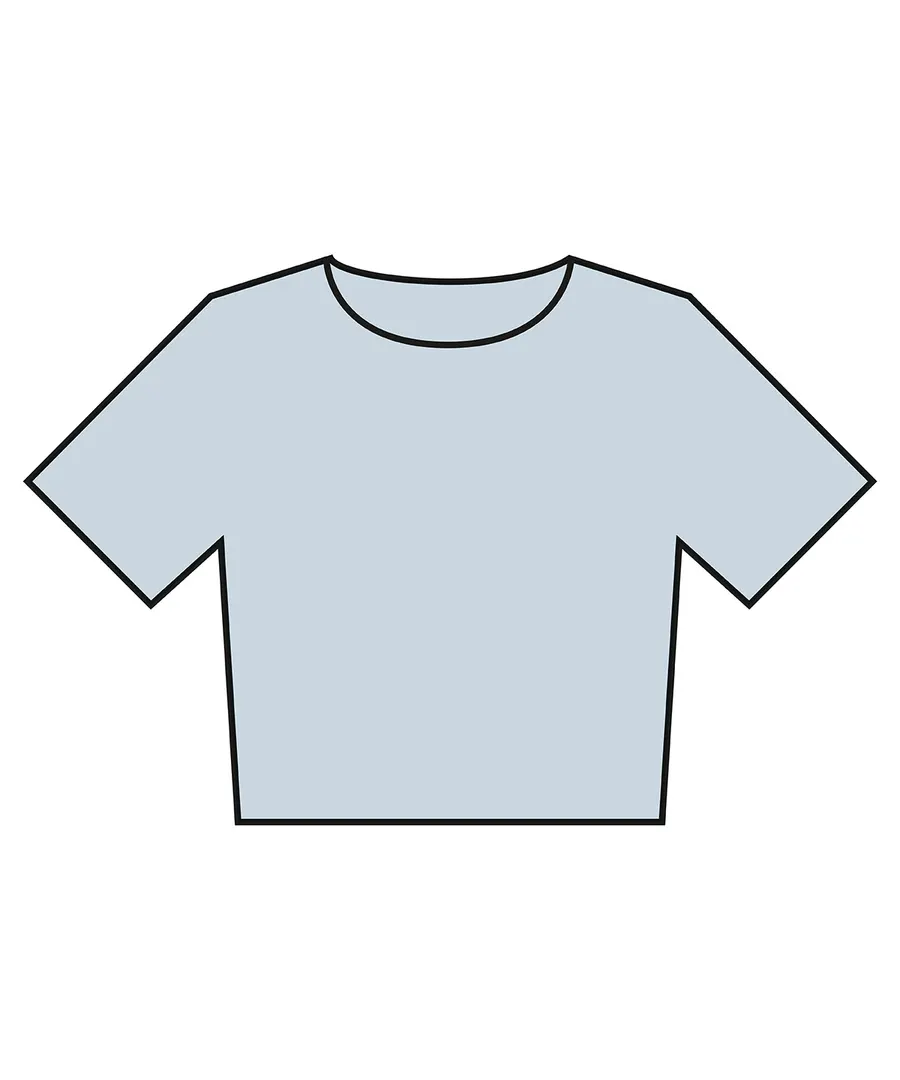 Women’s heavyweight washed cropped tee – Light Washed Denim