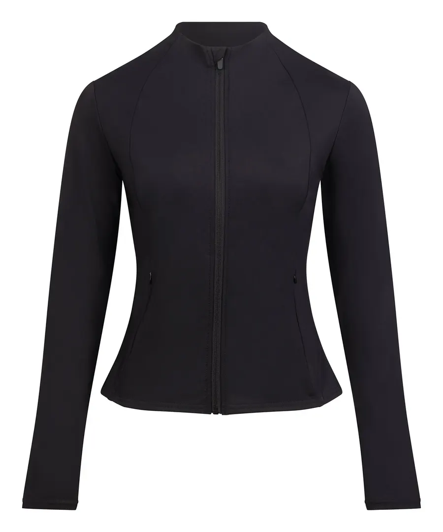Women’s recycled tech-zip jacket – Jet Black