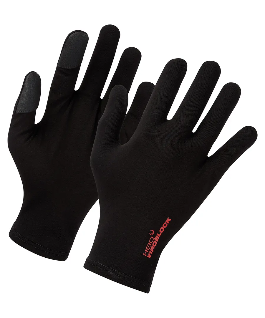 Touch gloves, powered by HeiQ Viroblock (one pair) – Black