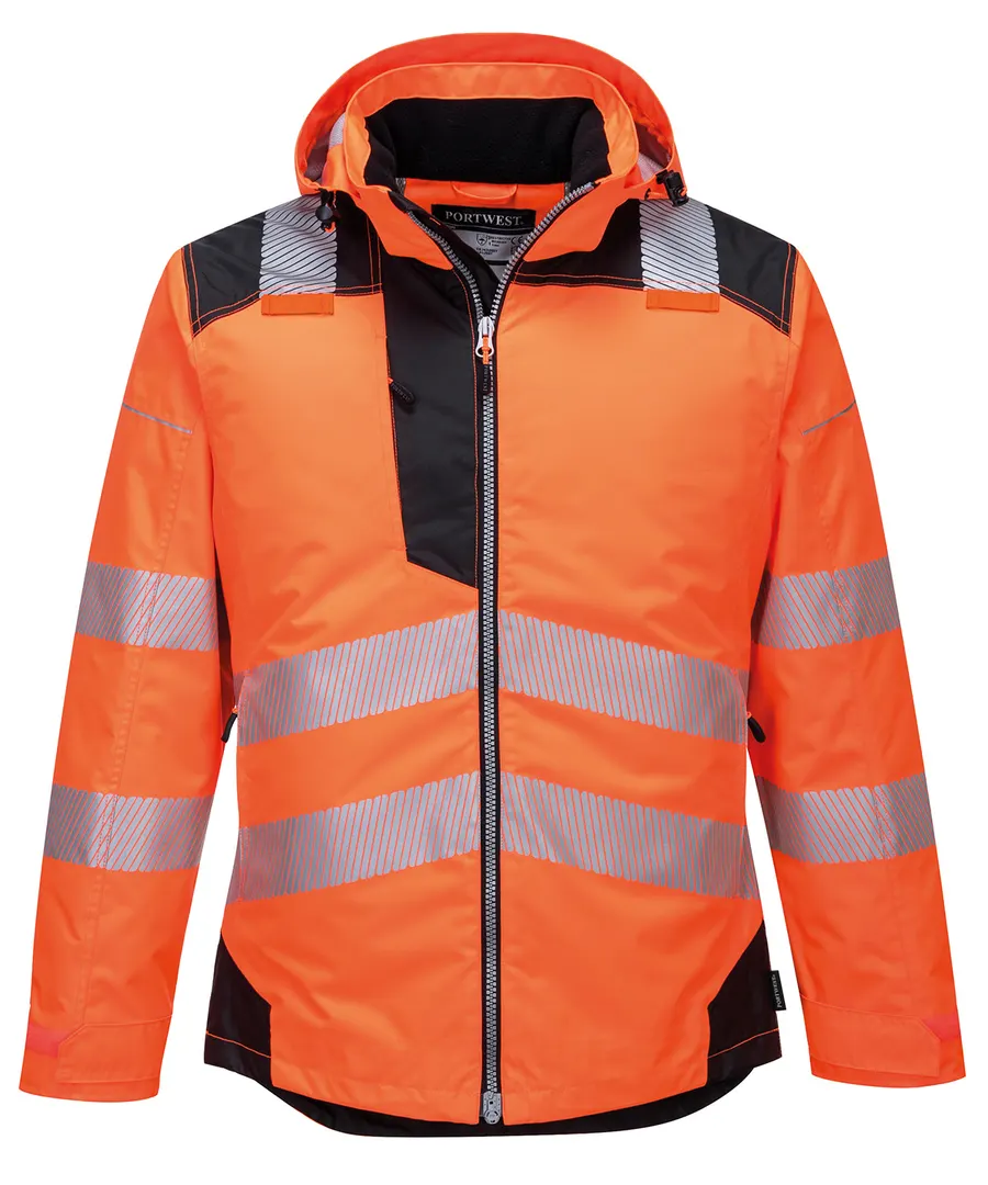 PW3 Hi-vis winter jacket (T400) – Orange/Black