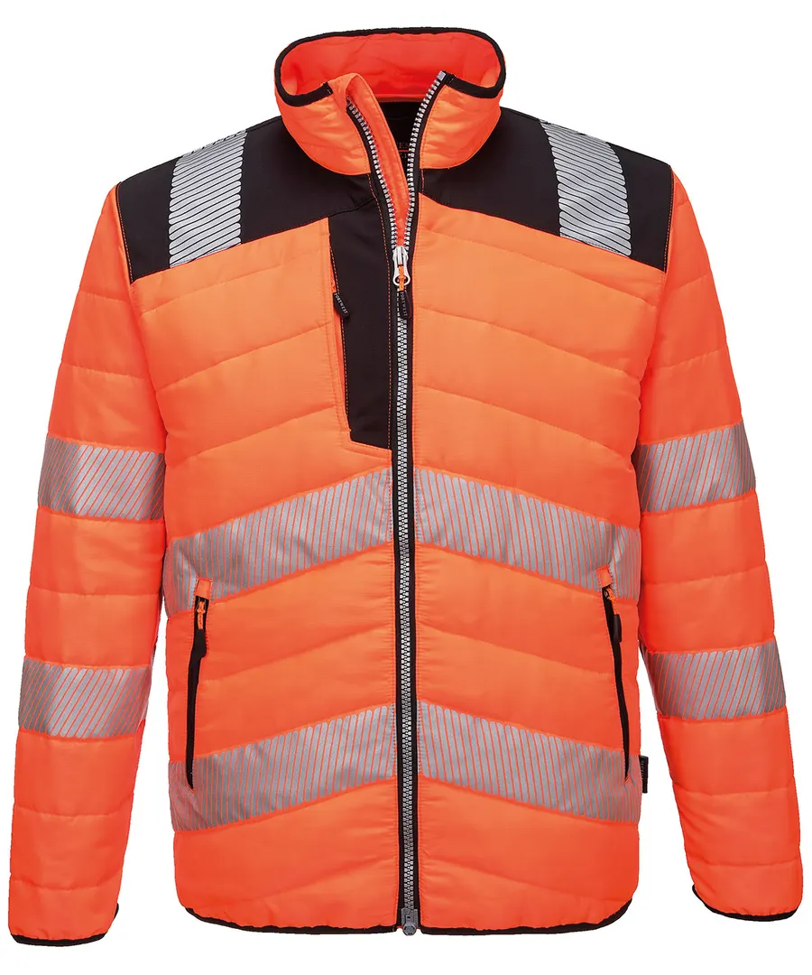 PW3 Hi-vis baffle jacket (PW371) – Orange/Black