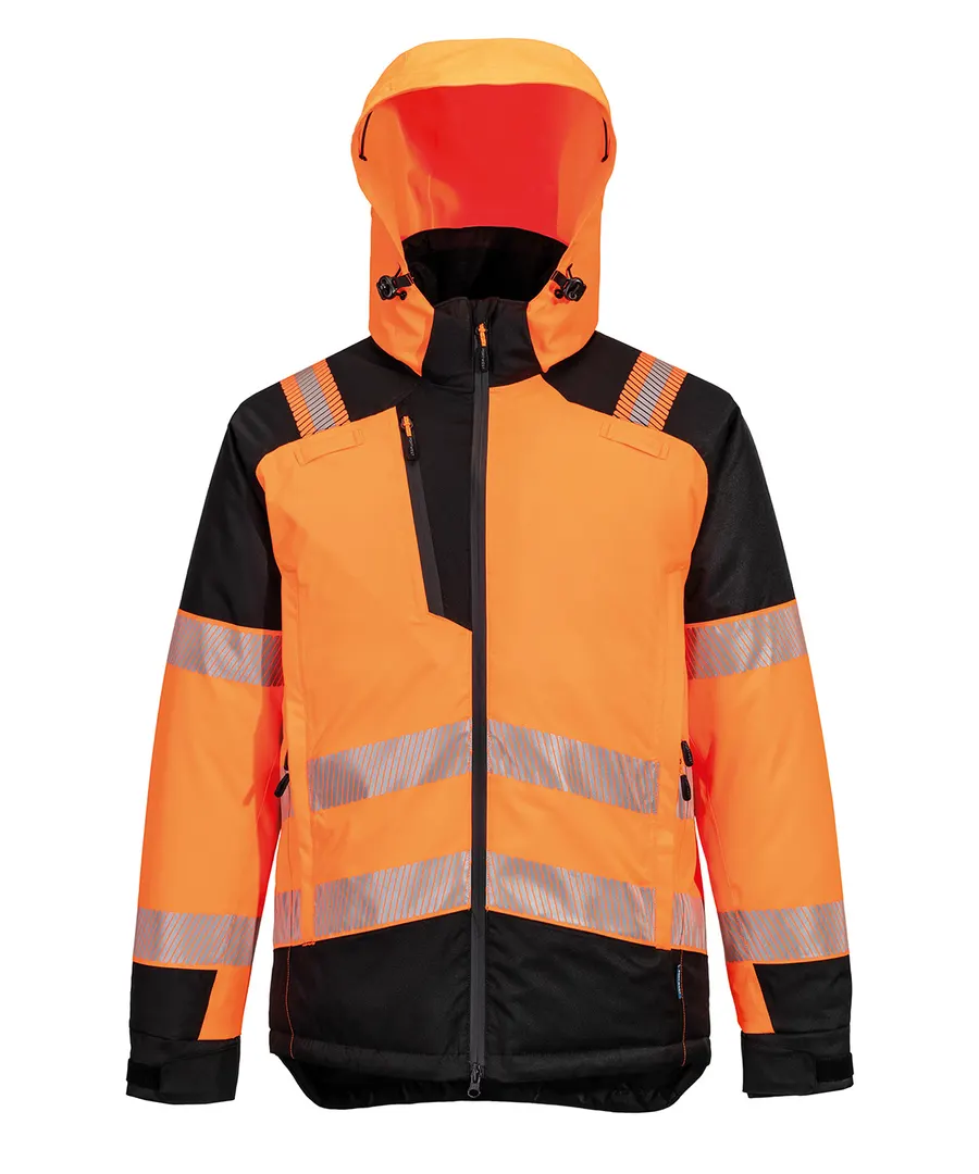PW3 Hi-vis winter jacket (T160) – Orange/Black