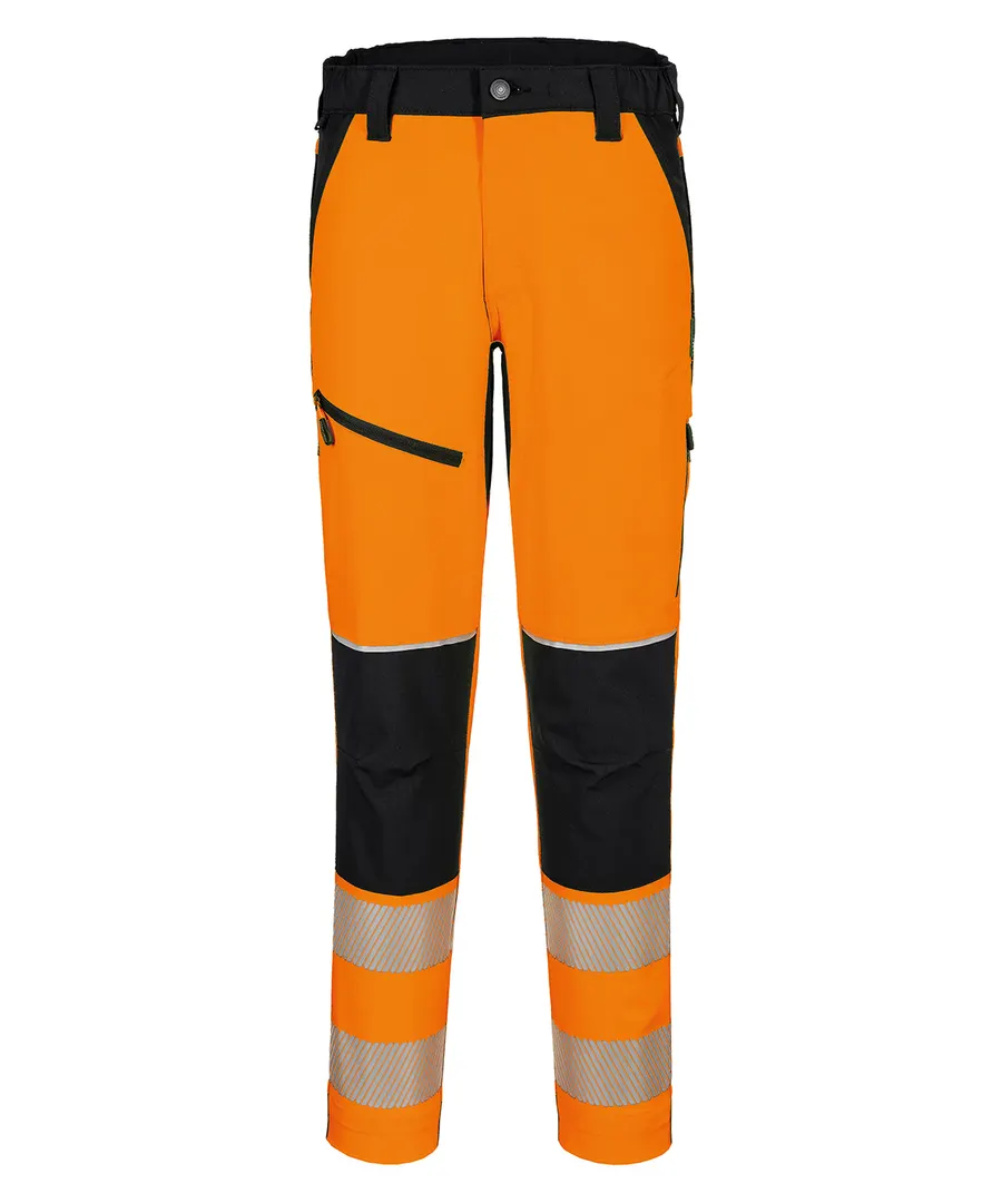 PW3 Hi-vis stretch trousers (T140) – Orange/Black