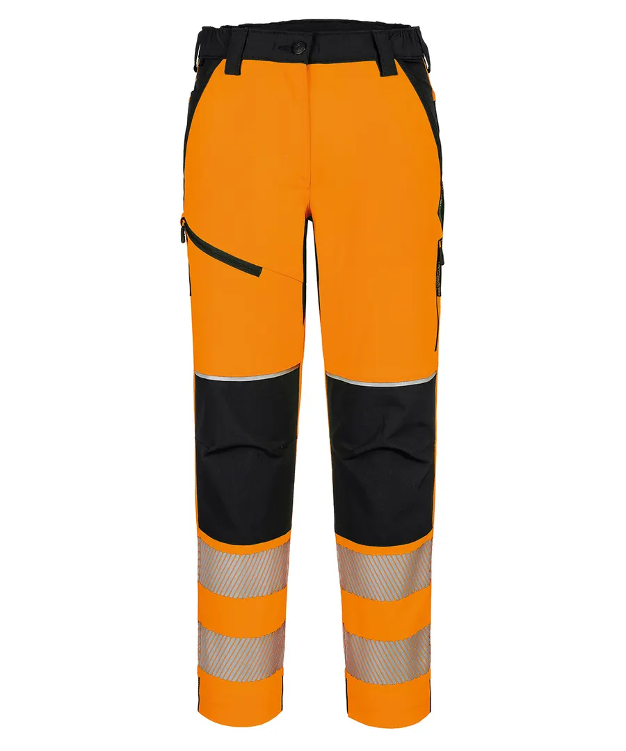 Women’s PW3 Hi-vis stretch trousers (T141) – Orange/Black