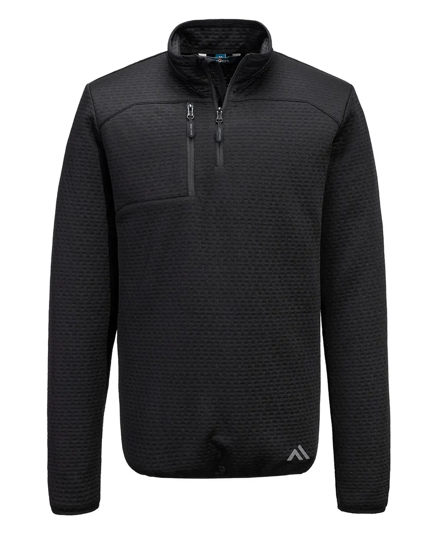 KX3 Sport textured ¼-zip sweatshirt (KX376) – Black
