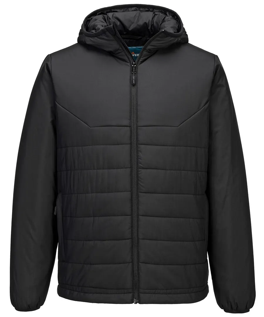 Professional hooded insulated baffle jacket (S608) – Black
