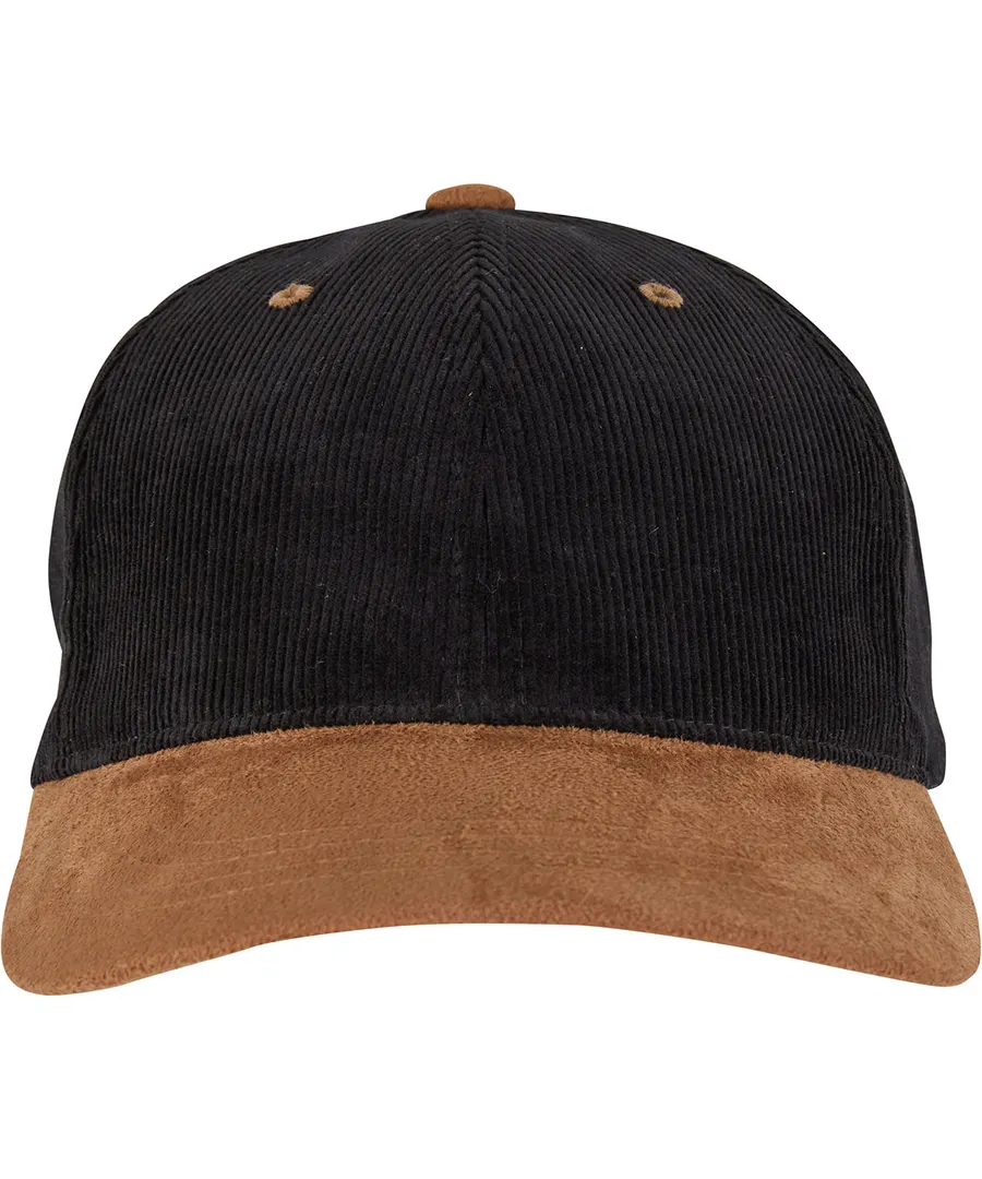 Corduroy classic suede cap (9279) – Black/Caramel