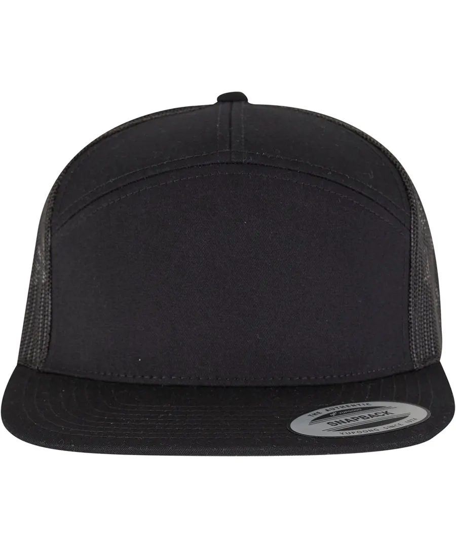 7-panel classic trucker cap (9294) – Black/Black