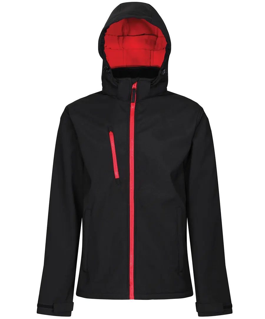 Venturer 3-layer hooded softshell jacket – Black/Red