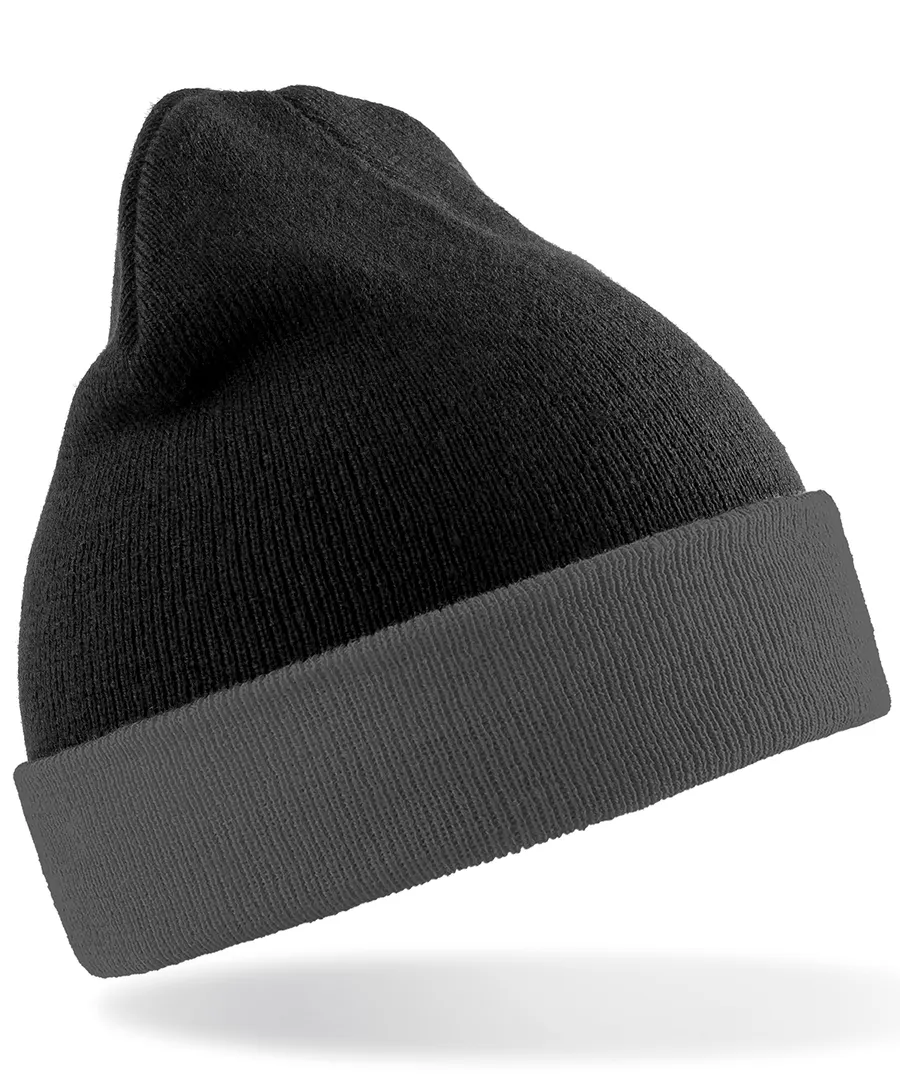 Recycled compass beanie – Black/Grey