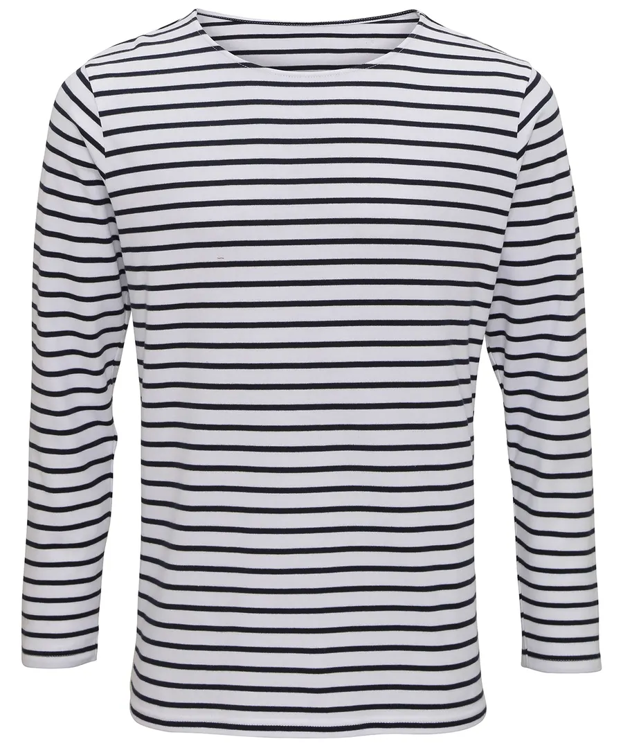 Men's Marinière coastal long sleeve tee – White/Navy