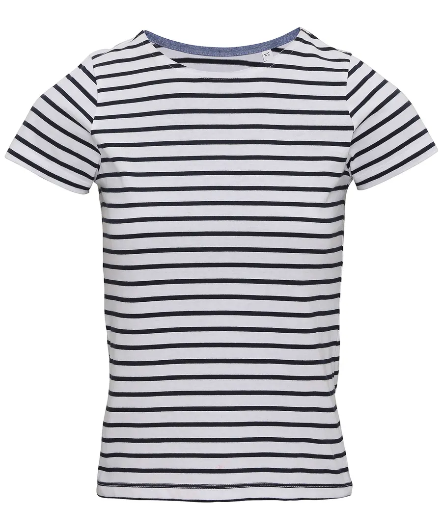 Women's Marinière coastal short sleeve tee – White/Navy