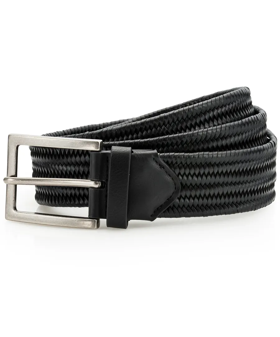 Leather braid belt – Black