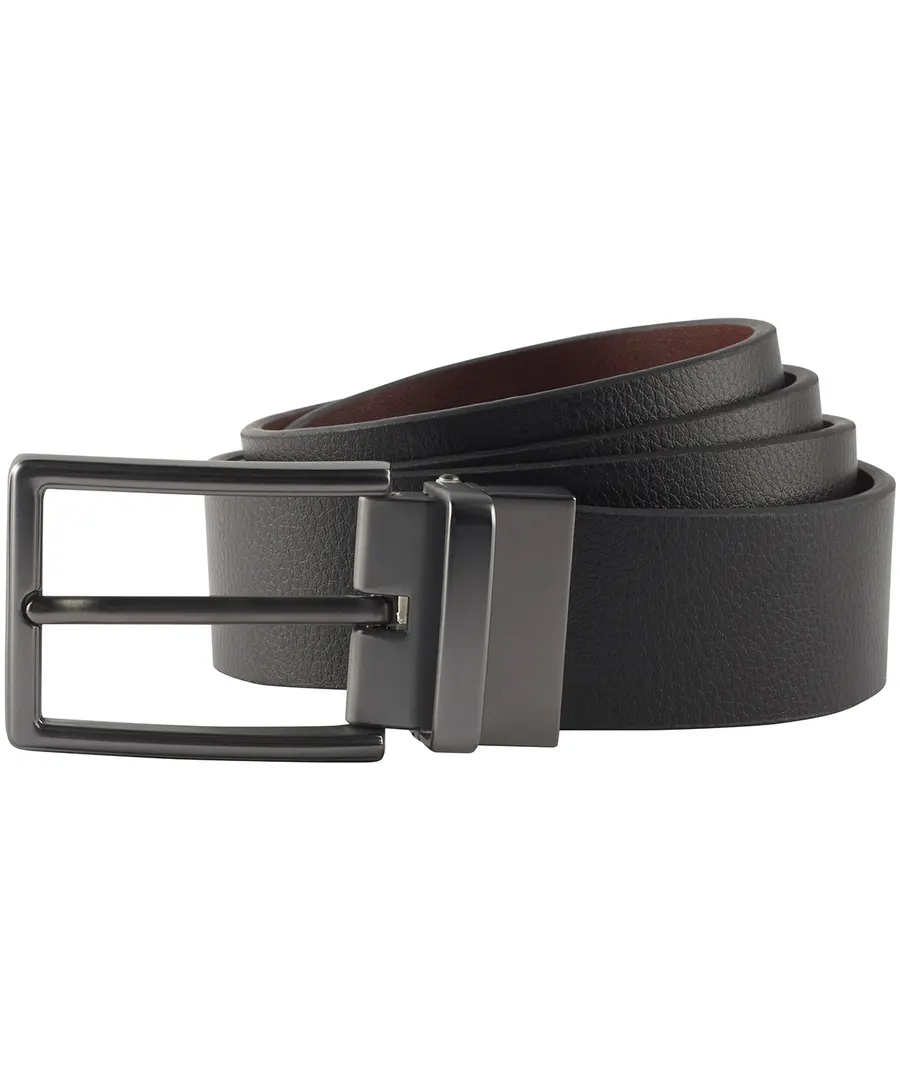 Men's two-way leather belt – Black/Brown
