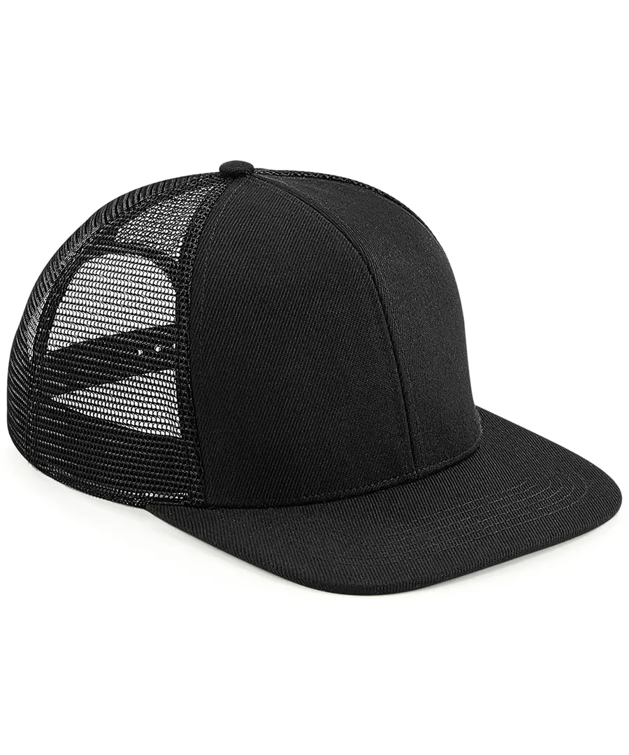 Original flat peak 6-panel trucker – Black/Black
