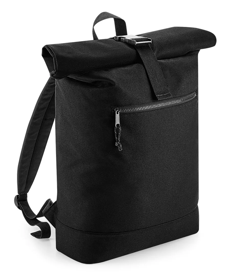 Recycled rolled-top backpack – Black