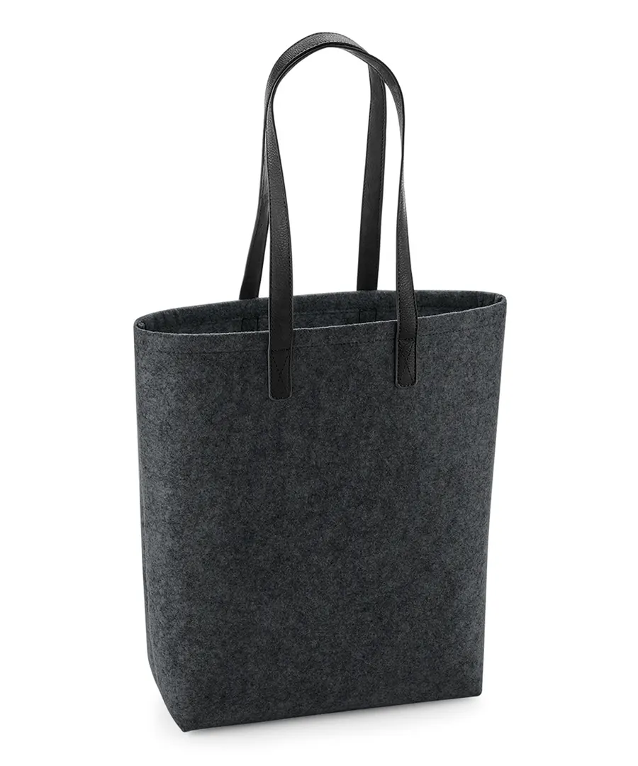 Premium felt tote – Charcoal Melange/Black