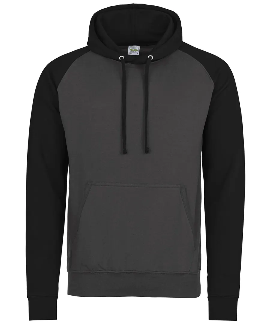 Baseball hoodie – Charcoal/Jet Black