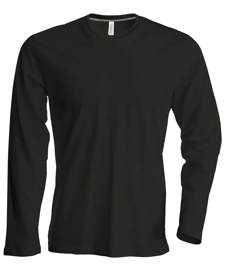 Men's long-sleeved crew neck T-shirt – Black