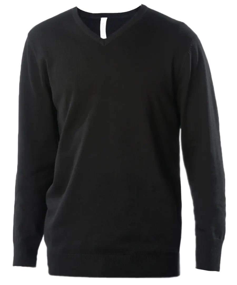 Men's V-neck jumper – Black