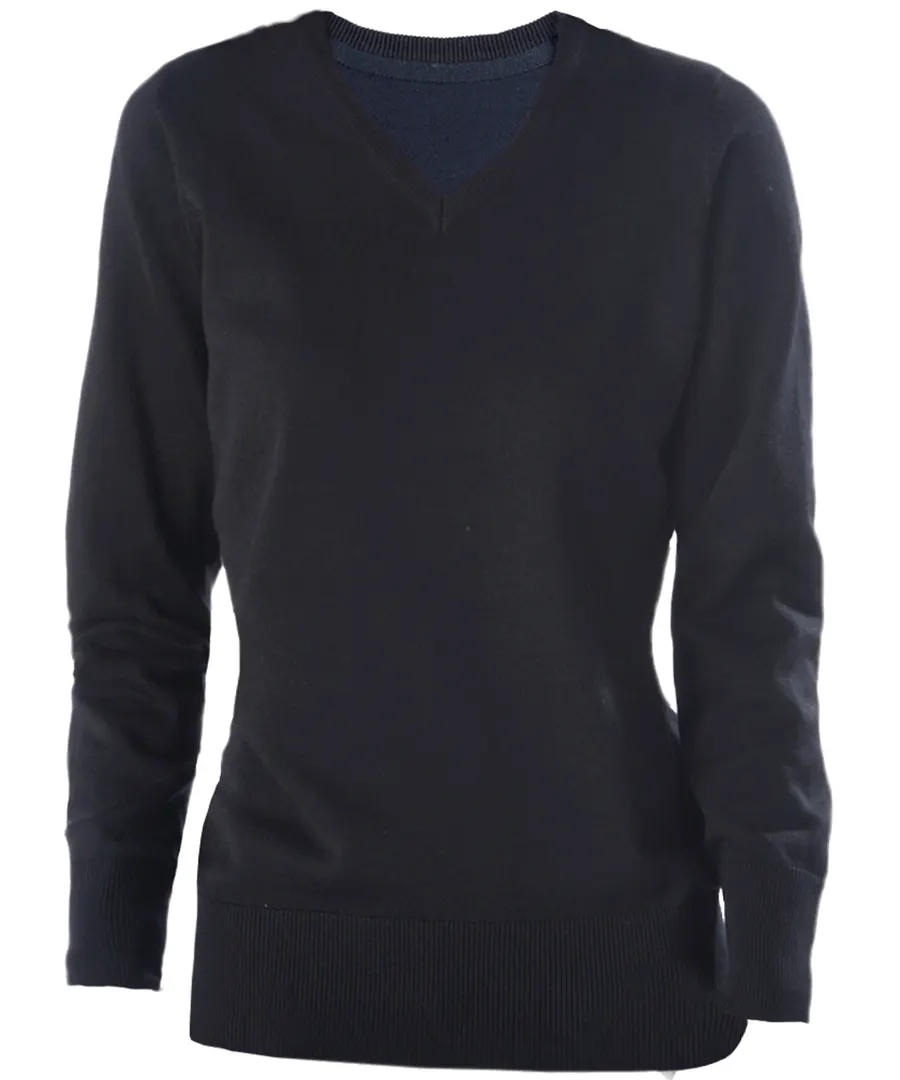Ladies' V-neck jumper – Black
