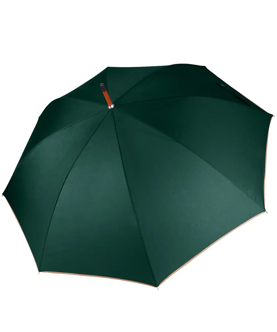 Auto open wooden umbrella – Bottle/Beige