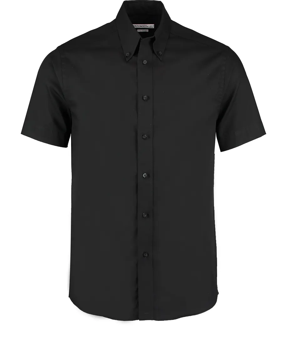 Premium Oxford shirt short-sleeved (tailored fit) – Black